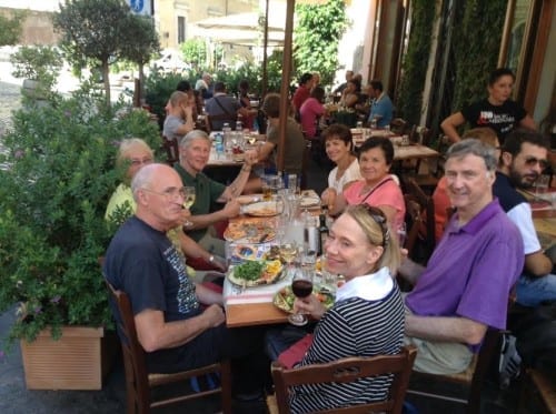 Dining in Rome's colorful Trastevere neighborhood.