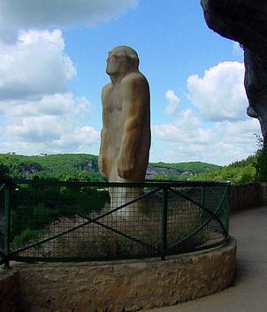 Prehistoric statue in Dordogne, France. 