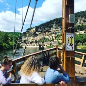Taking a &quot;Cabarre&quot; boat ride on the Dordogne at La Roque-Gageac